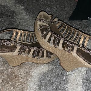 snakeskin wedges